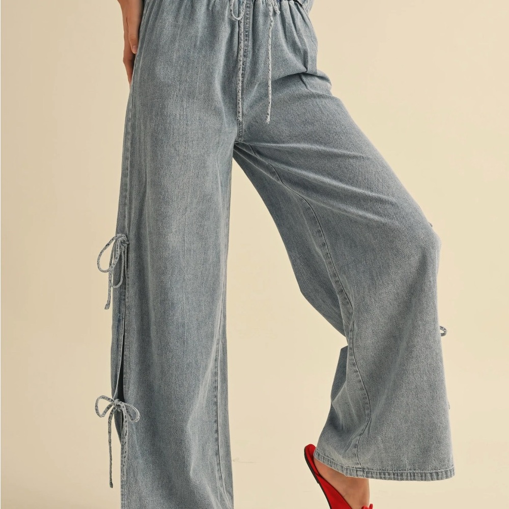 Wide Leg Denim Pants